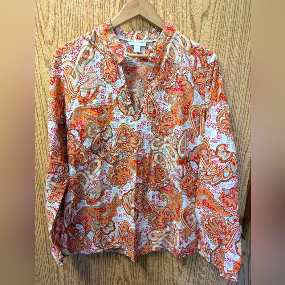 Charter Club Popover Paisley Top 12